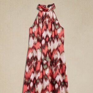 Silky twill halter dress Banana Republic